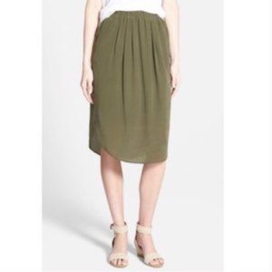 Madewell Silk Island Skirt - Olive Green - S